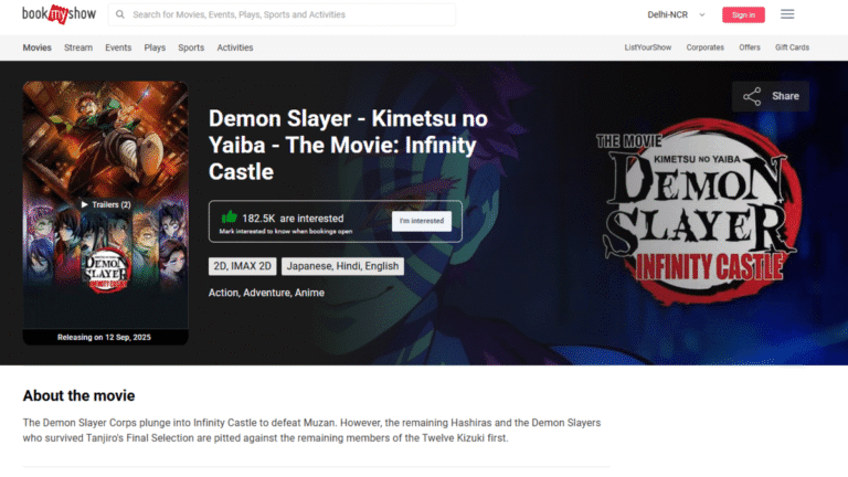 When Will Demon Slayer Ticket Sale Open In India