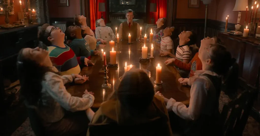 Image showing Vecna with 12 Childran doing ceremony in Stranger Things Season 5 Episode 5-7