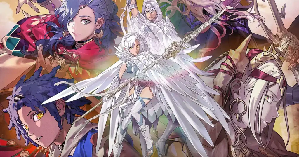 Fire Emblem Fortune Weave key art with main characters