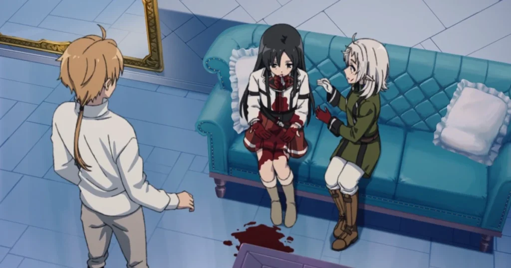 Lady Nanahoshi coughing Blood